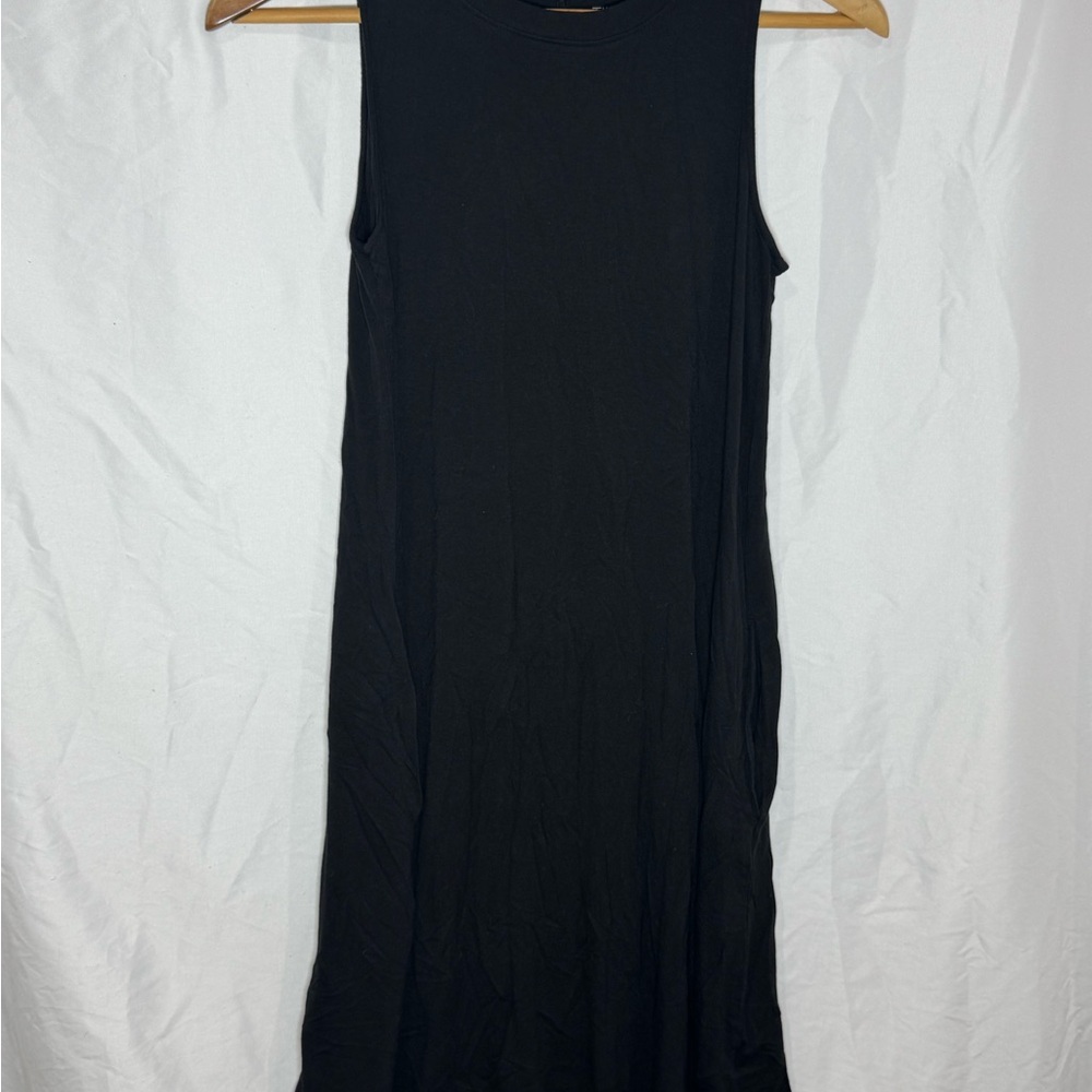 Time and Tru Black Midi Dress with Pockets | Women’s XS
